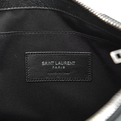 Saint Laurent Sheepskin Chevron Small Fringe Crossbody Bag Black 7 of 7