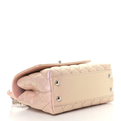 Chanel Iridescent Caviar Quilted Mini Coco Handle Flap Pink 4 of 9