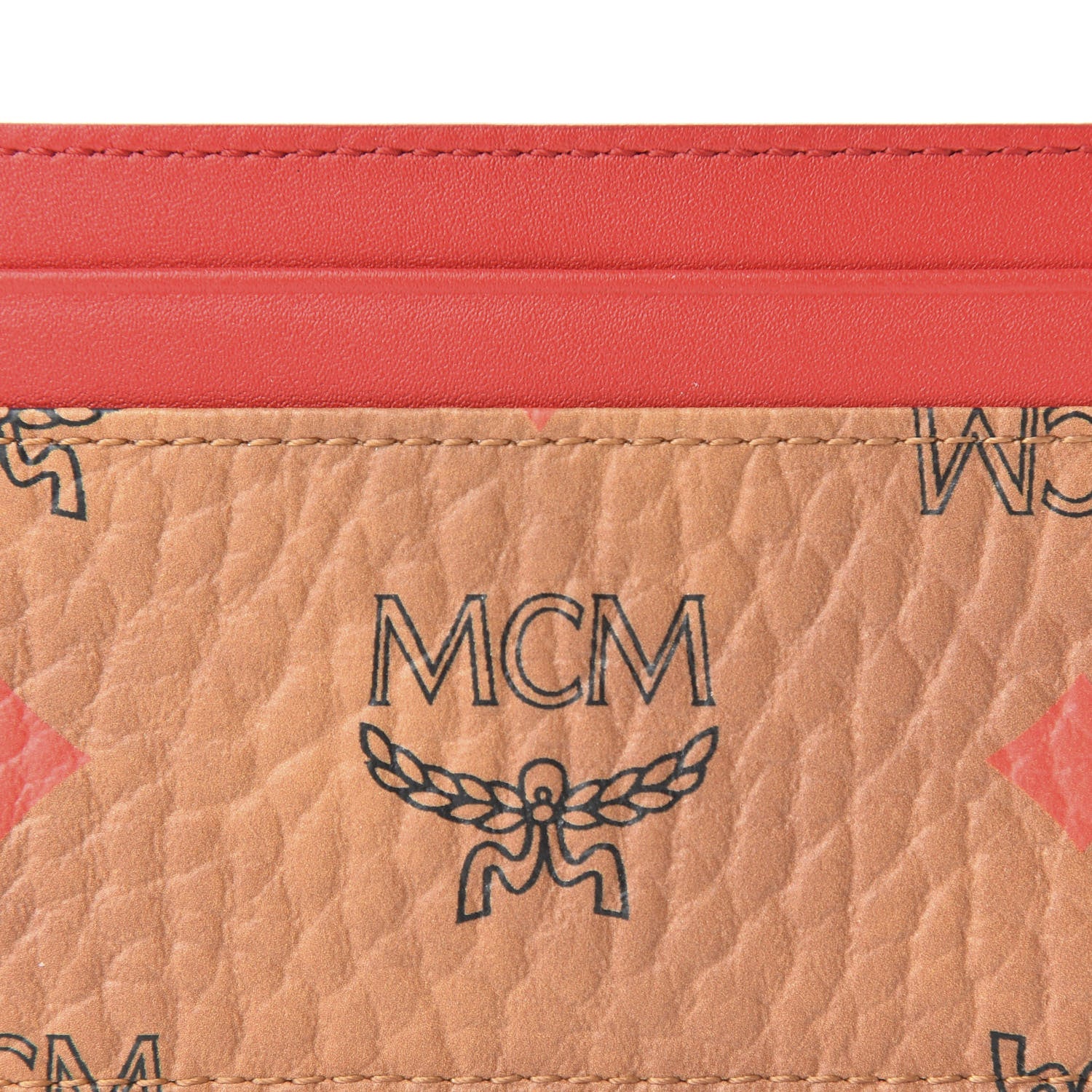 MCM Skyoptic Visetos Spectrum Diamond Card Case Cognac 7 of 8