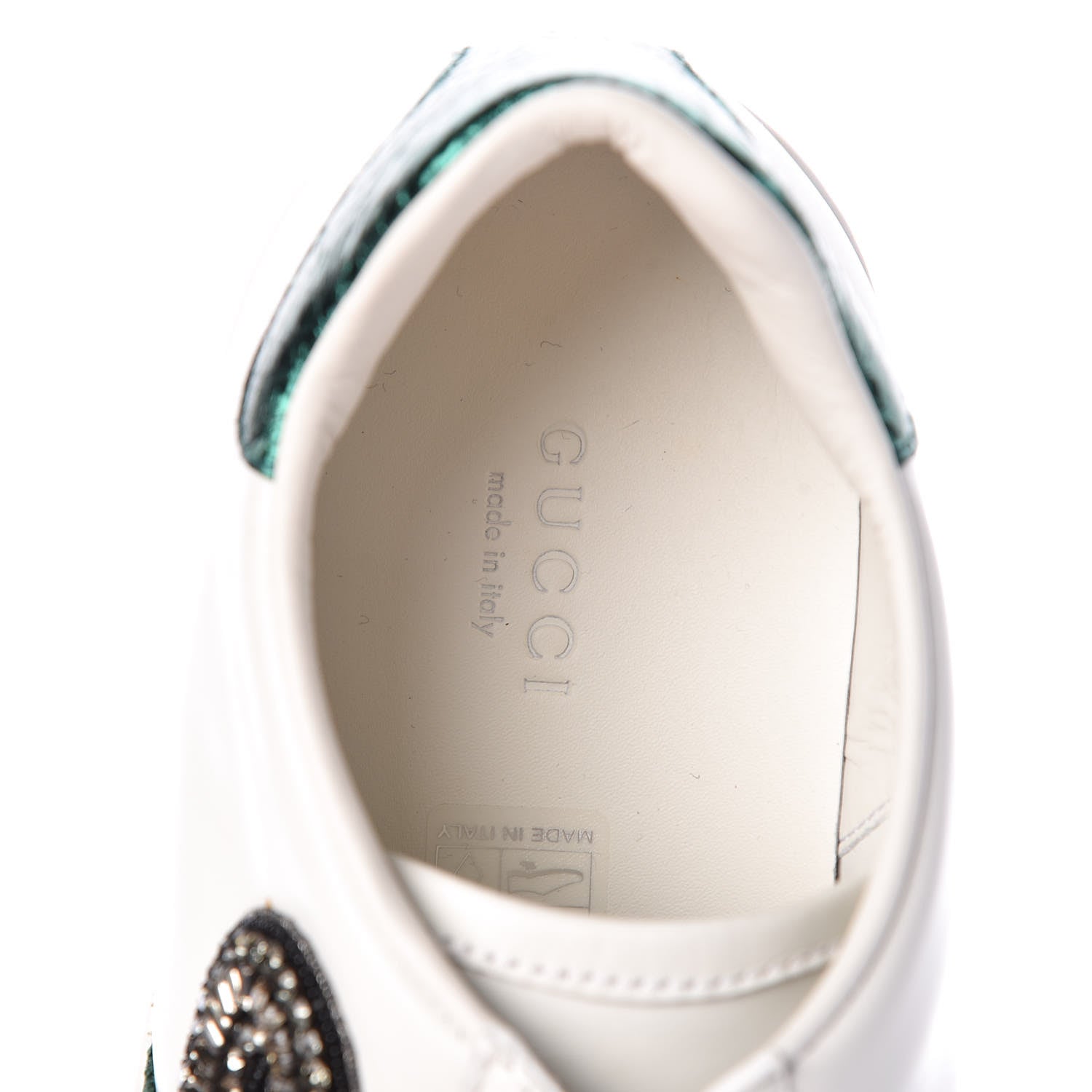 Gucci Calfskin Web Studded Low Pin Womens New Ace Sneakers 39 White 8 of 10