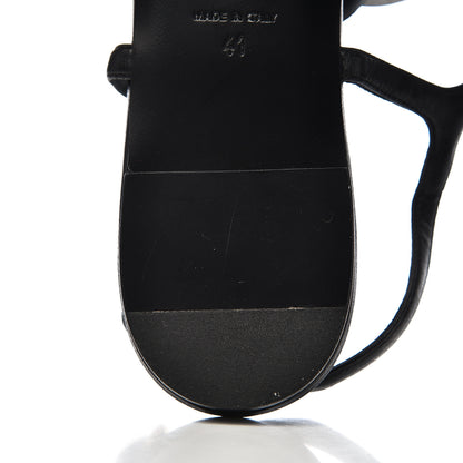 Chanel Lambskin Camellia Thong Sandals 41 Black White 8 of 10