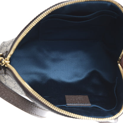 Gucci GG Supreme Monogram Textured Dollar Calfskin Web Small Ophidia Dome Shoulder Bag Beige Ebony New Acero 4 of 9
