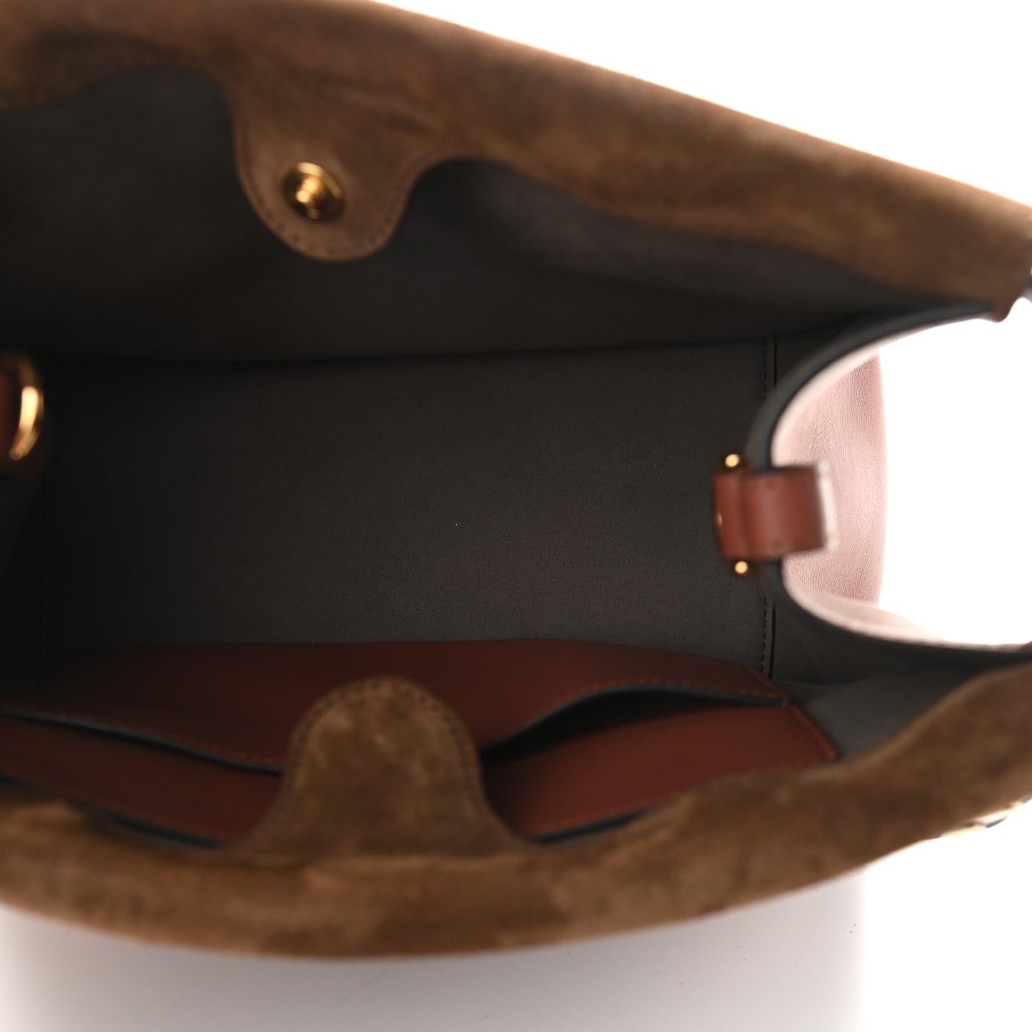 Vitello Grace Suede Flip Tote Rust Marrone