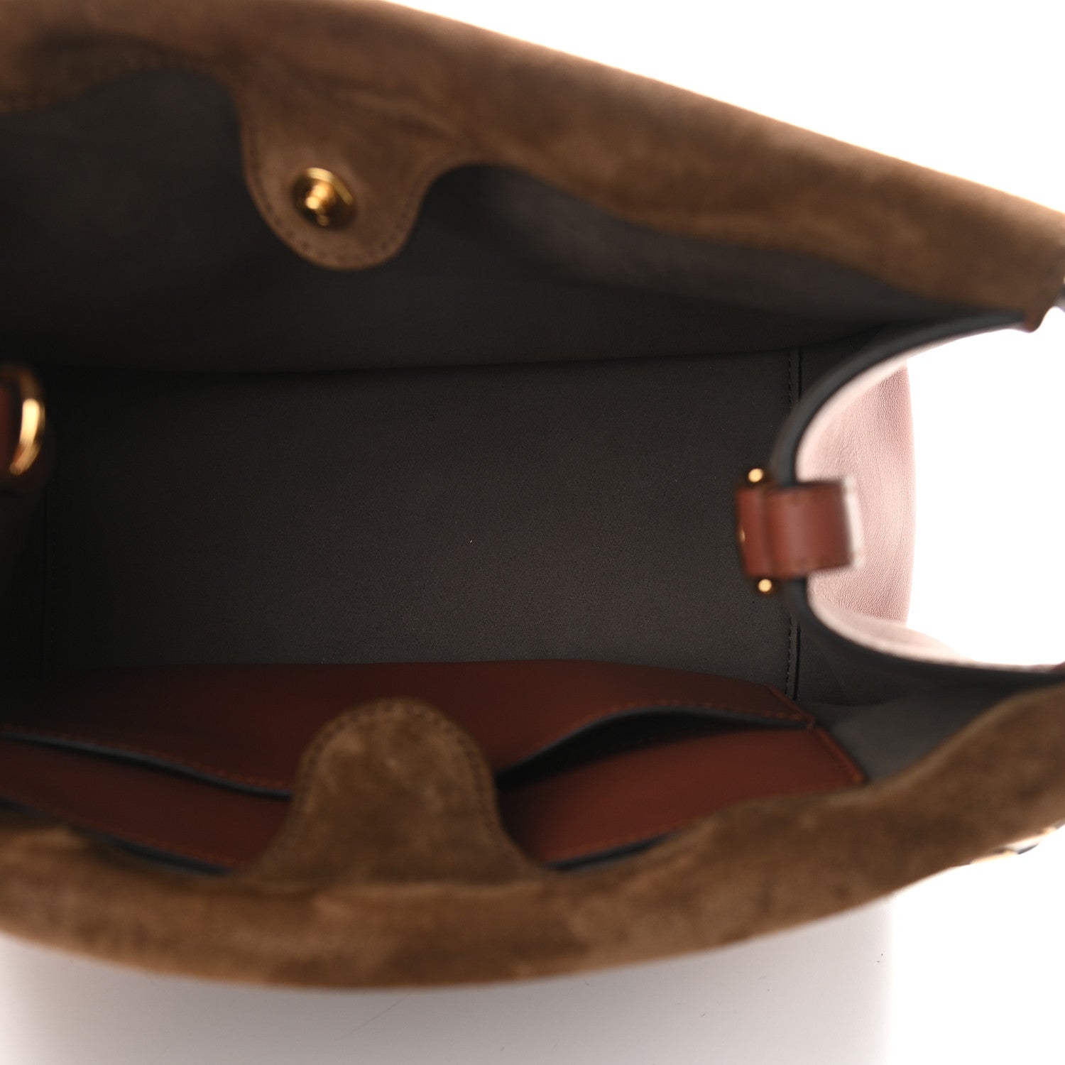 Fendi Vitello Grace Suede Flip Tote Rust Marrone 5 of 8