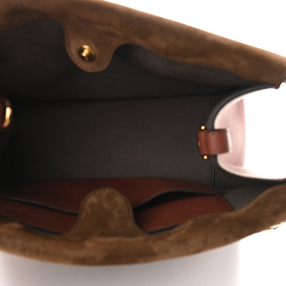 Fendi Vitello Grace Suede Flip Tote Rust Marrone 5 of 8