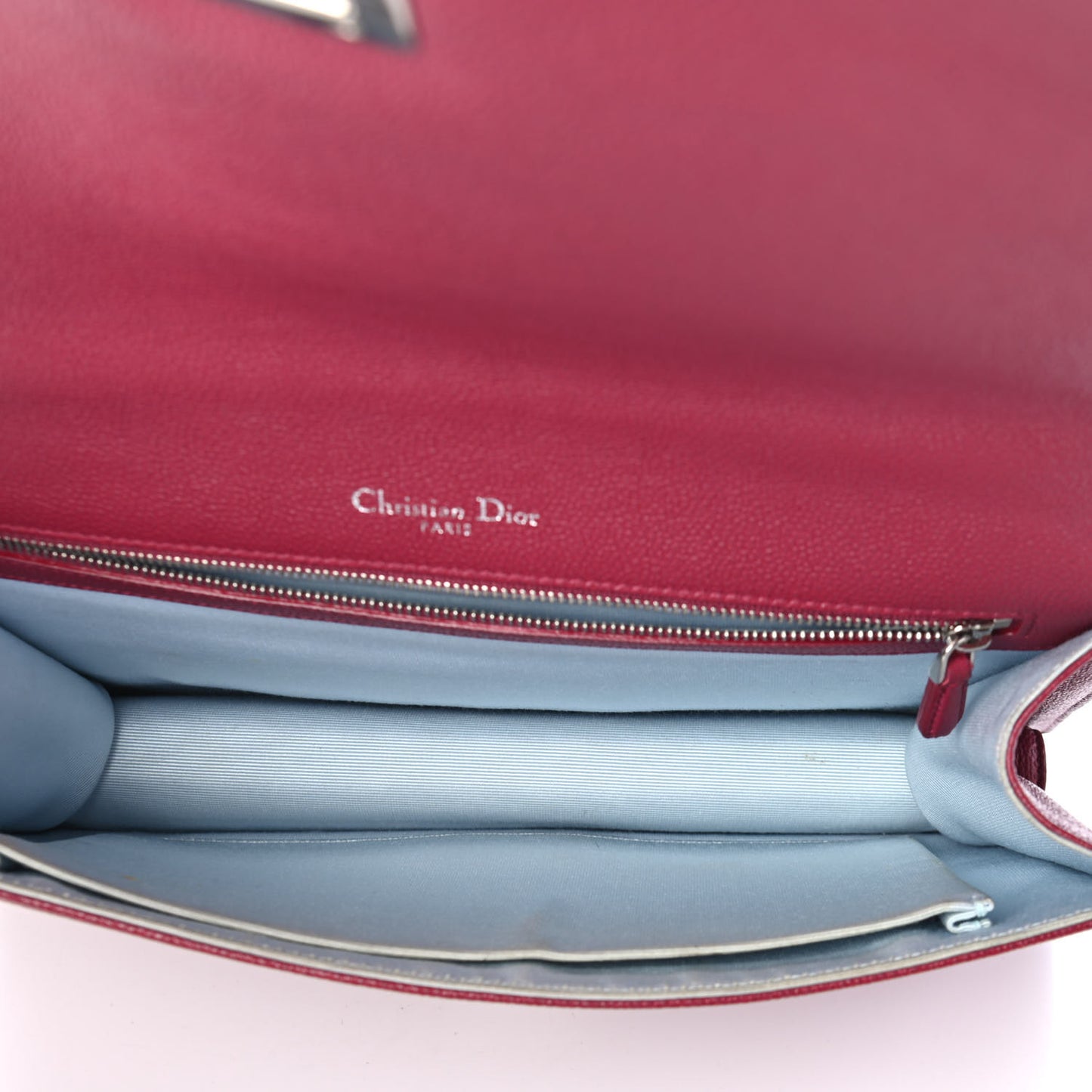 Grained Calfskin Large Diorama Flap Bag Burgundy