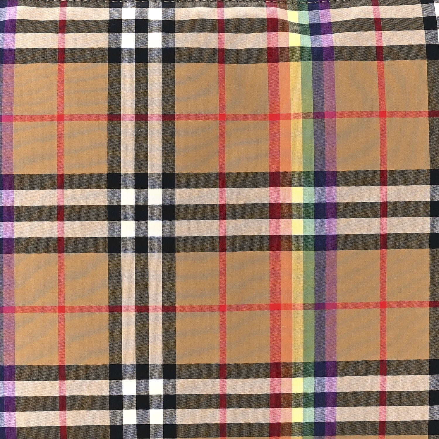 Burberry Vintage Rainbow Check Zip Pouch Antique Yellow 9 of 12