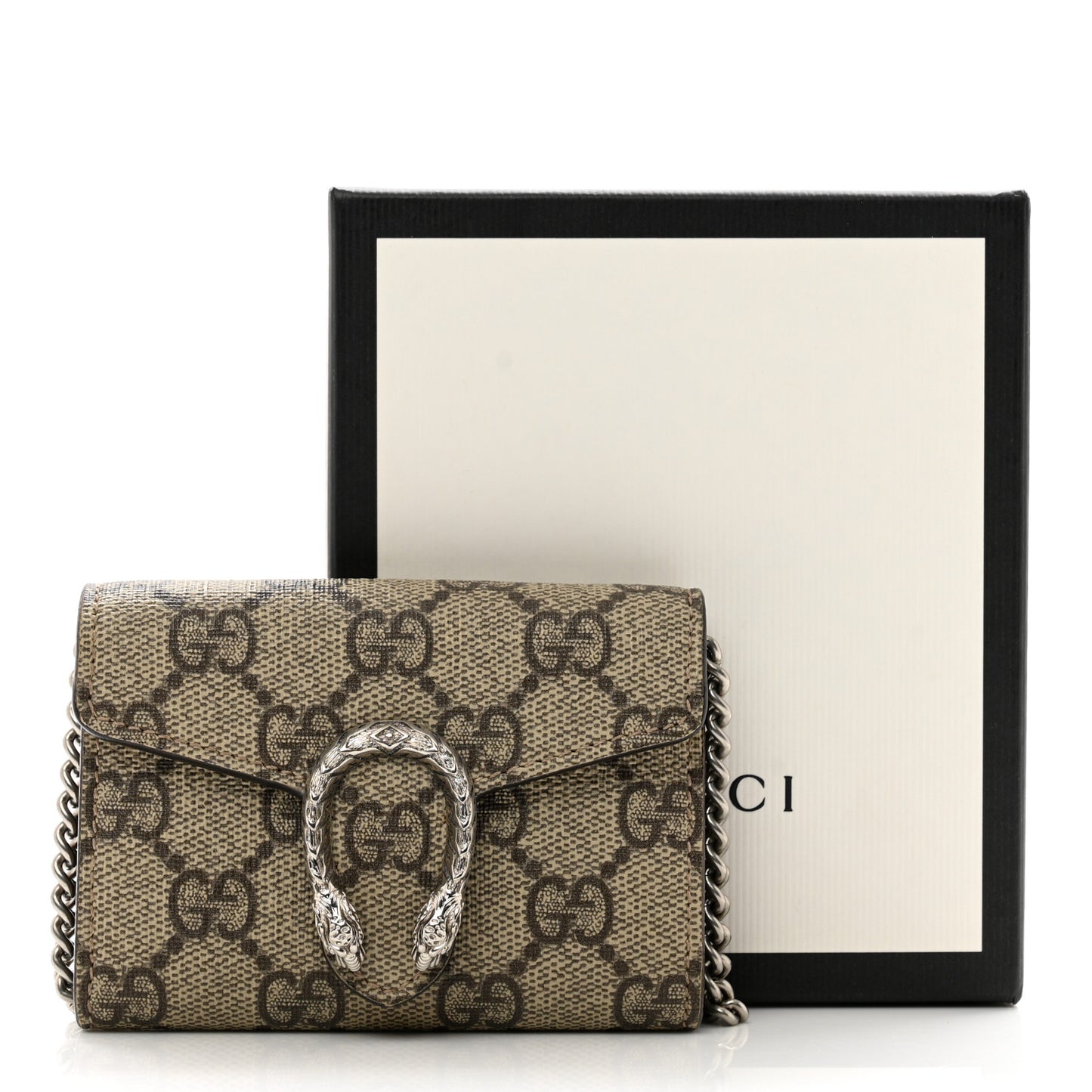 GG Supreme Monogram Dionysus Coin Purse Taupe