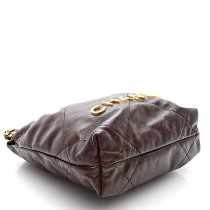 Chanel Shiny Calfskin Quilted Mini Chanel 22 Brown 9 of 11