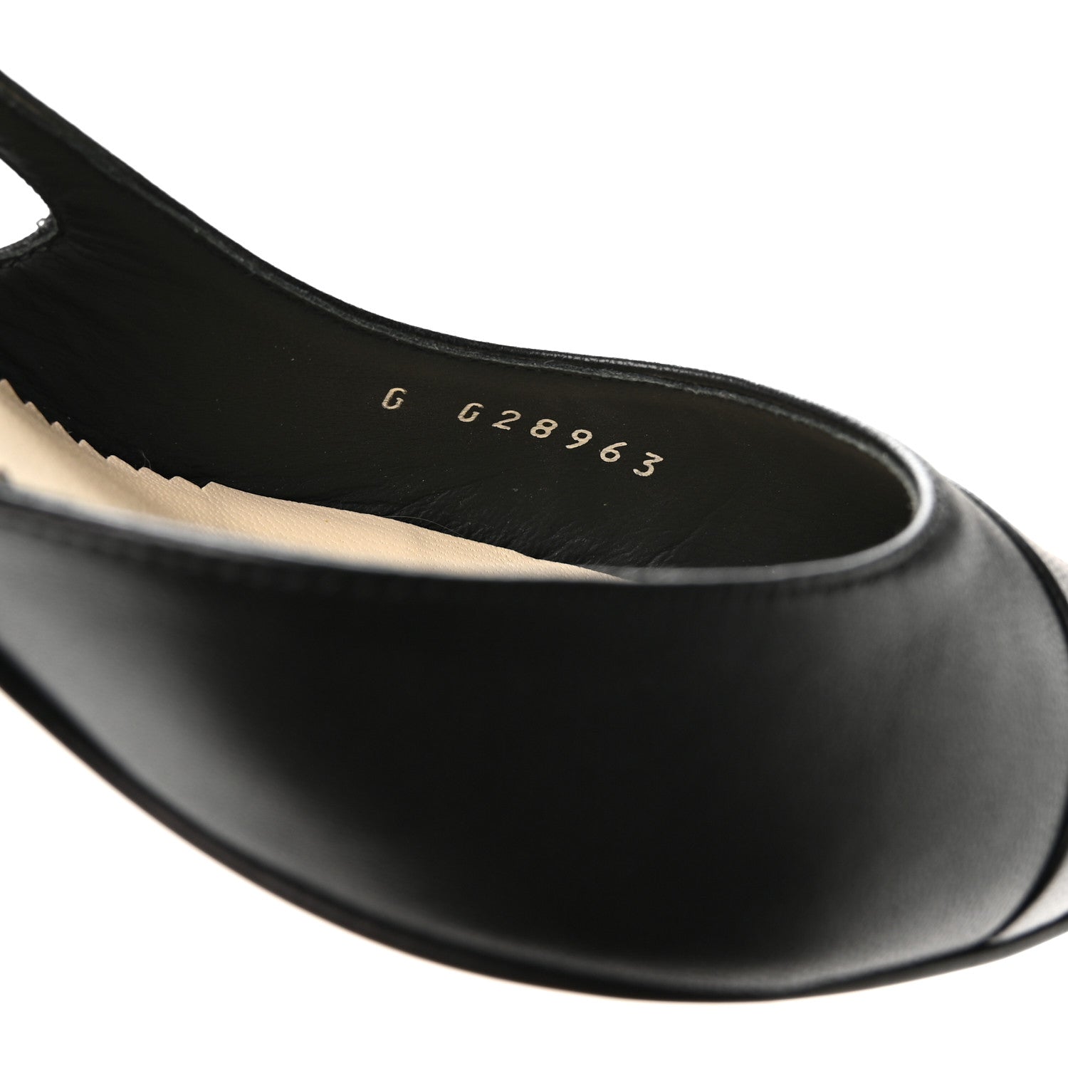 Chanel Lambskin Satin Cap Toe CC Slingback Heels 35.5 Black 8 of 9