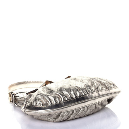 Gucci Metallic Guccissima Queen Bow Hobo Platinum 4 of 9
