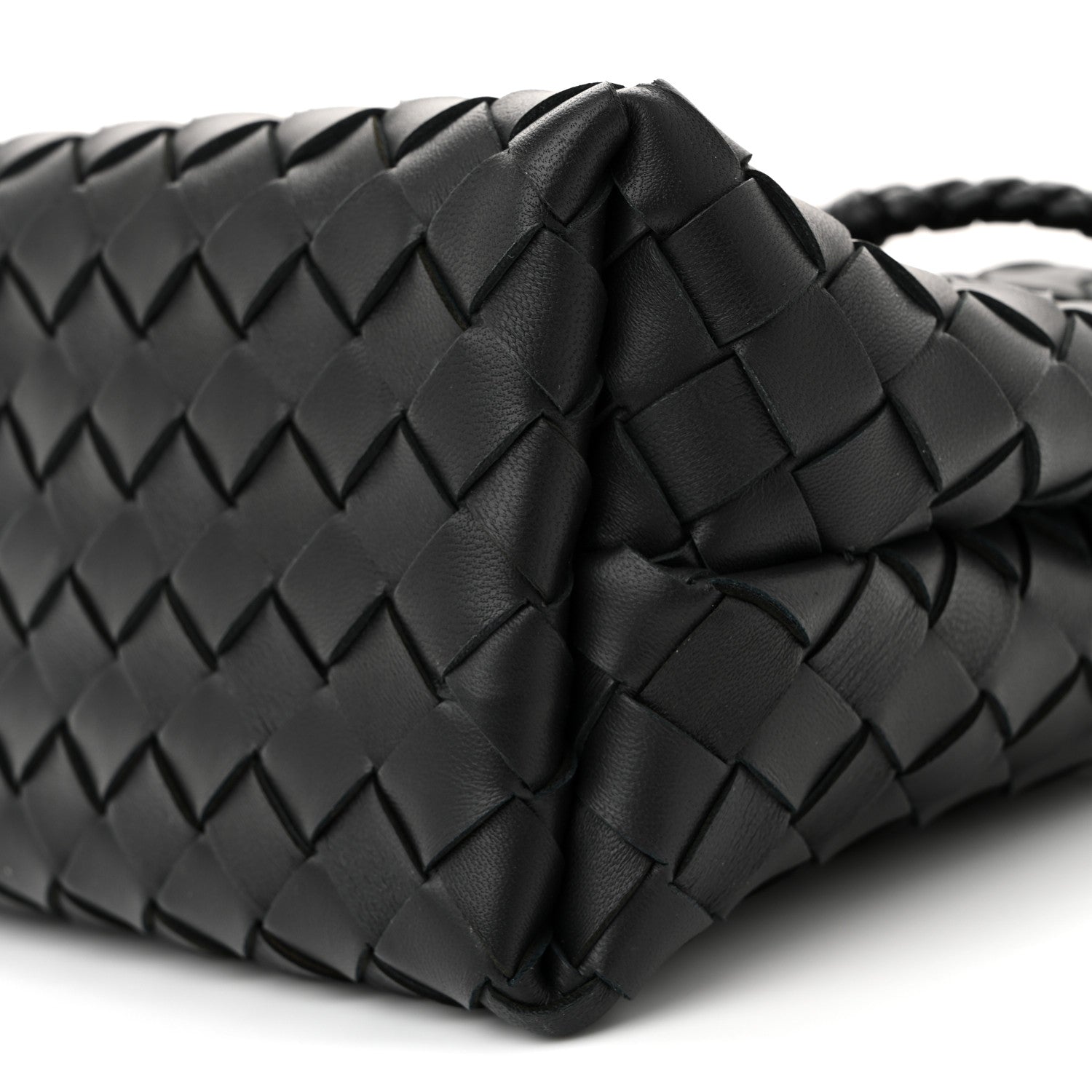 Bottega Veneta Nappa Intrecciato Small Andiamo Shoulder Bag Black