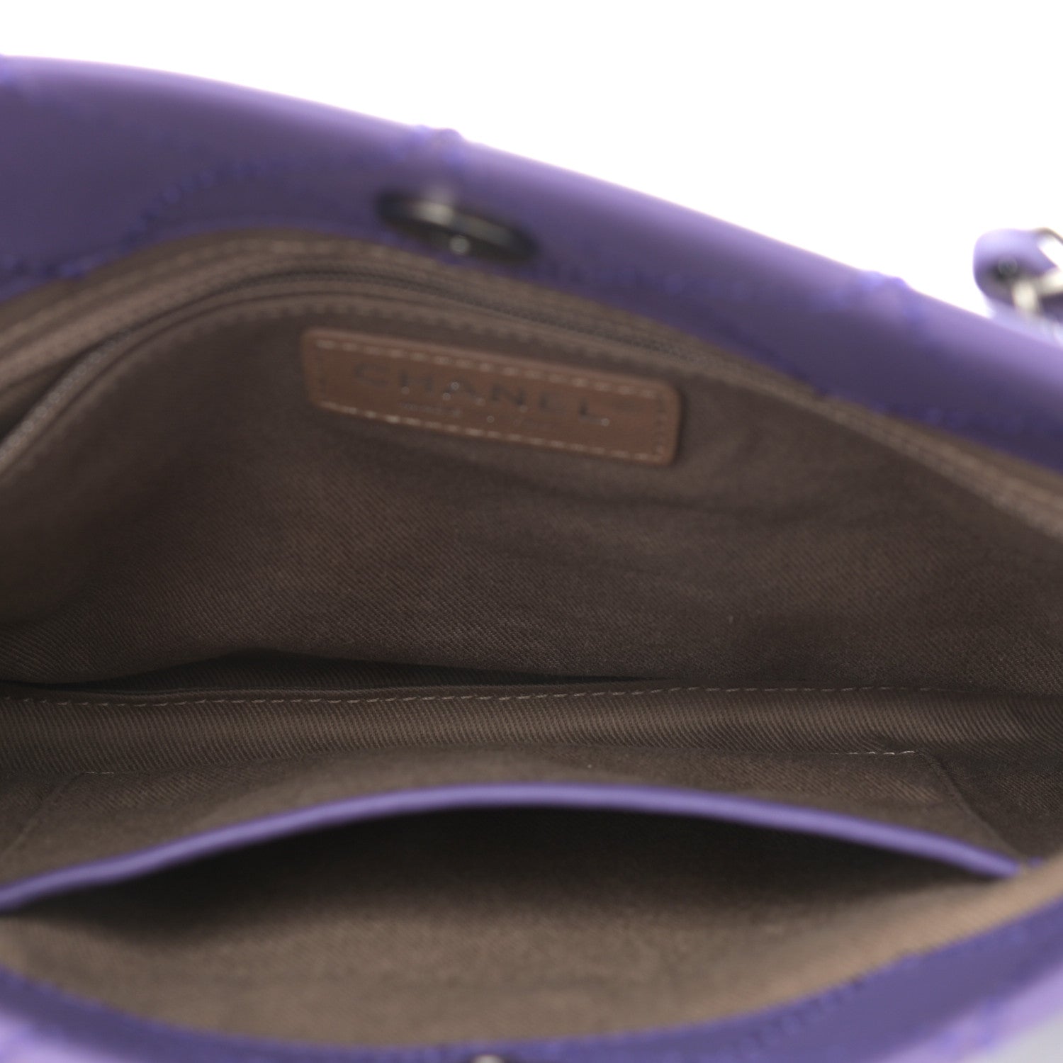 Chanel Calfskin Wild Stitch Small Shopping Tote Purple 5 of 11