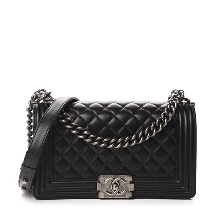 Chanel Lambskin Quilted Medium Boy Flap Black 1 of 11