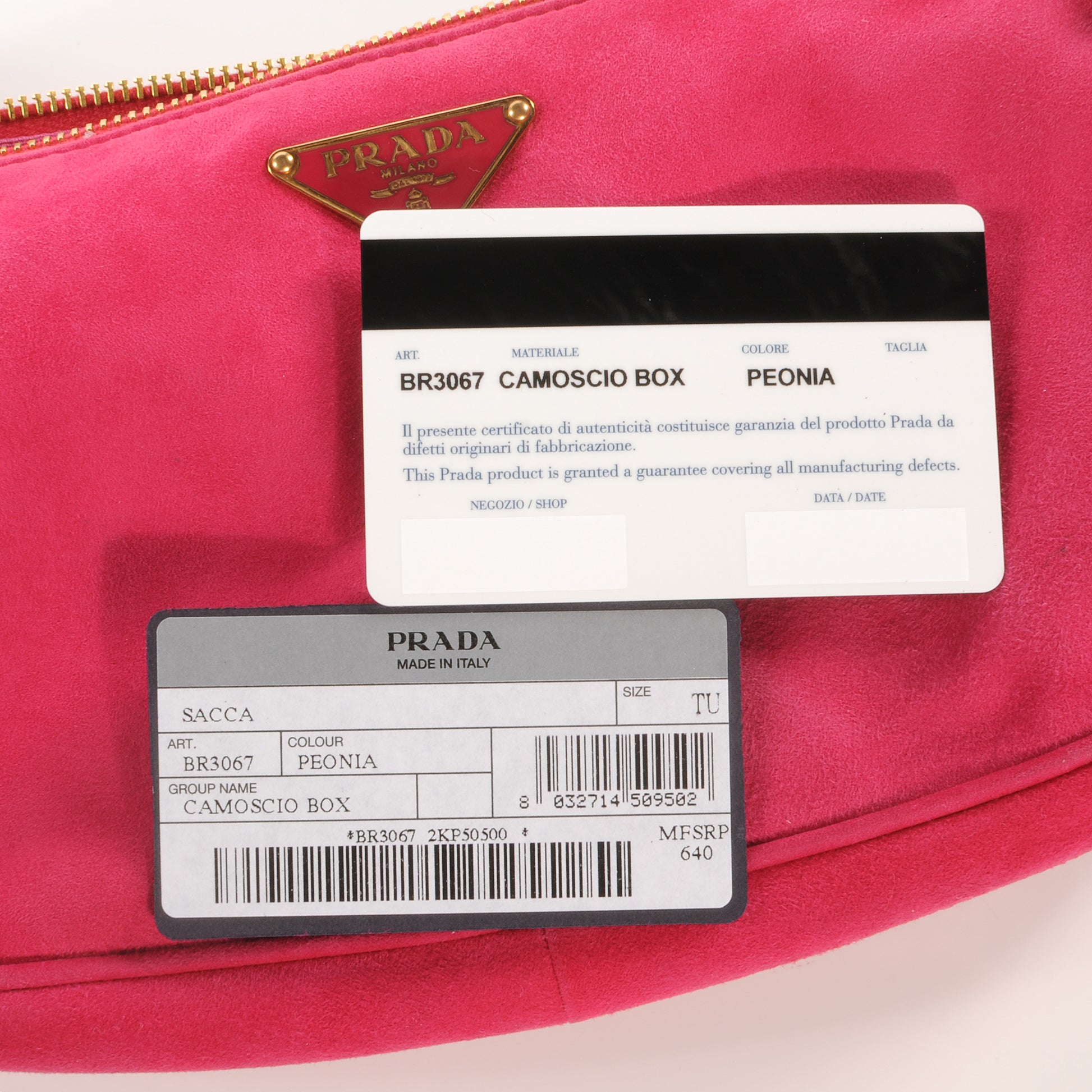 Prada Suede Box Shoulder Bag Peonia 8 of 8