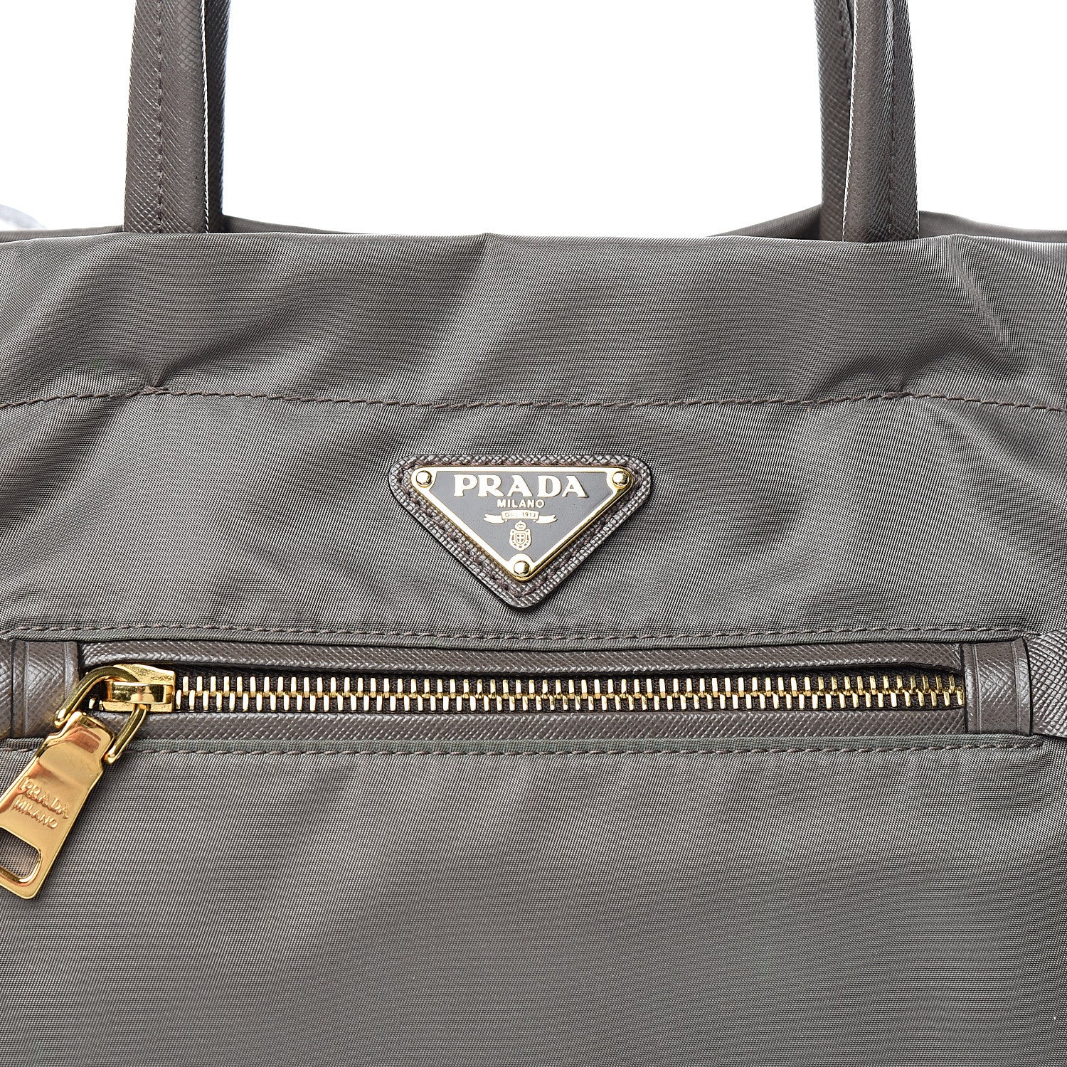 Prada Tessuto Nylon Saffiano Shopping Satchel Grey 10 of 15