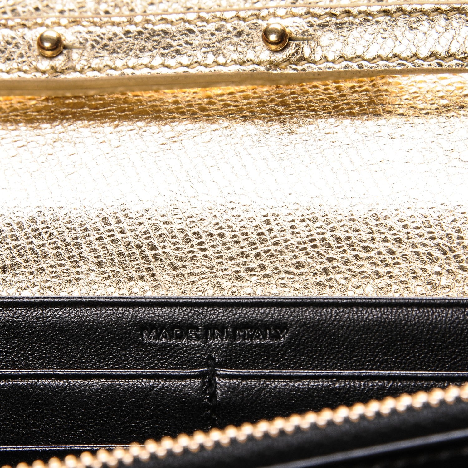 Saint Laurent Metallic Calfskin Tri-Quilt Monogram Envelope Chain Wallet Oro 7 of 7