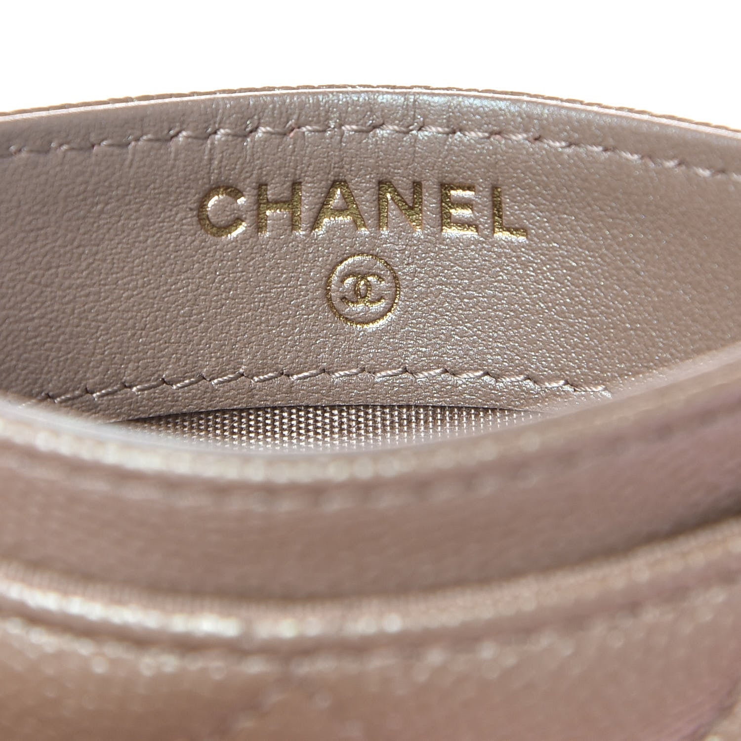 Chanel Iridescent Caviar Quilted Card Holder Beige 6 of 10