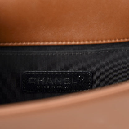 Chanel Calfskin Embossed Small Cordoba Boy Flap Brown 8 of 10