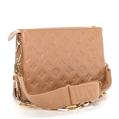 Louis Vuitton Lambskin Embossed Monogram Coussin PM Camel 3 of 8