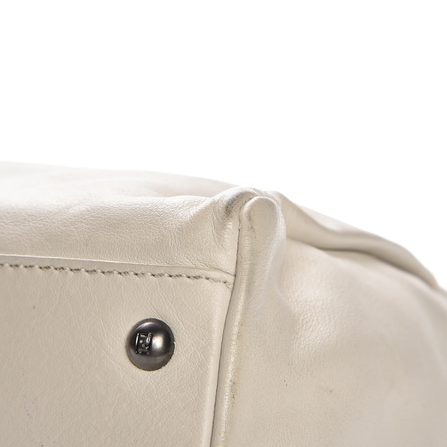 Fendi Goatskin Watersnake Large Peekaboo Iconic Satchel White 13 of 15
