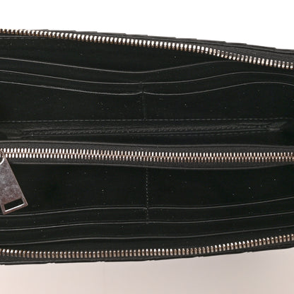 Bottega Veneta Spazzolato Calfskin Intrecciato Zip Around Wallet Black 5 of 7