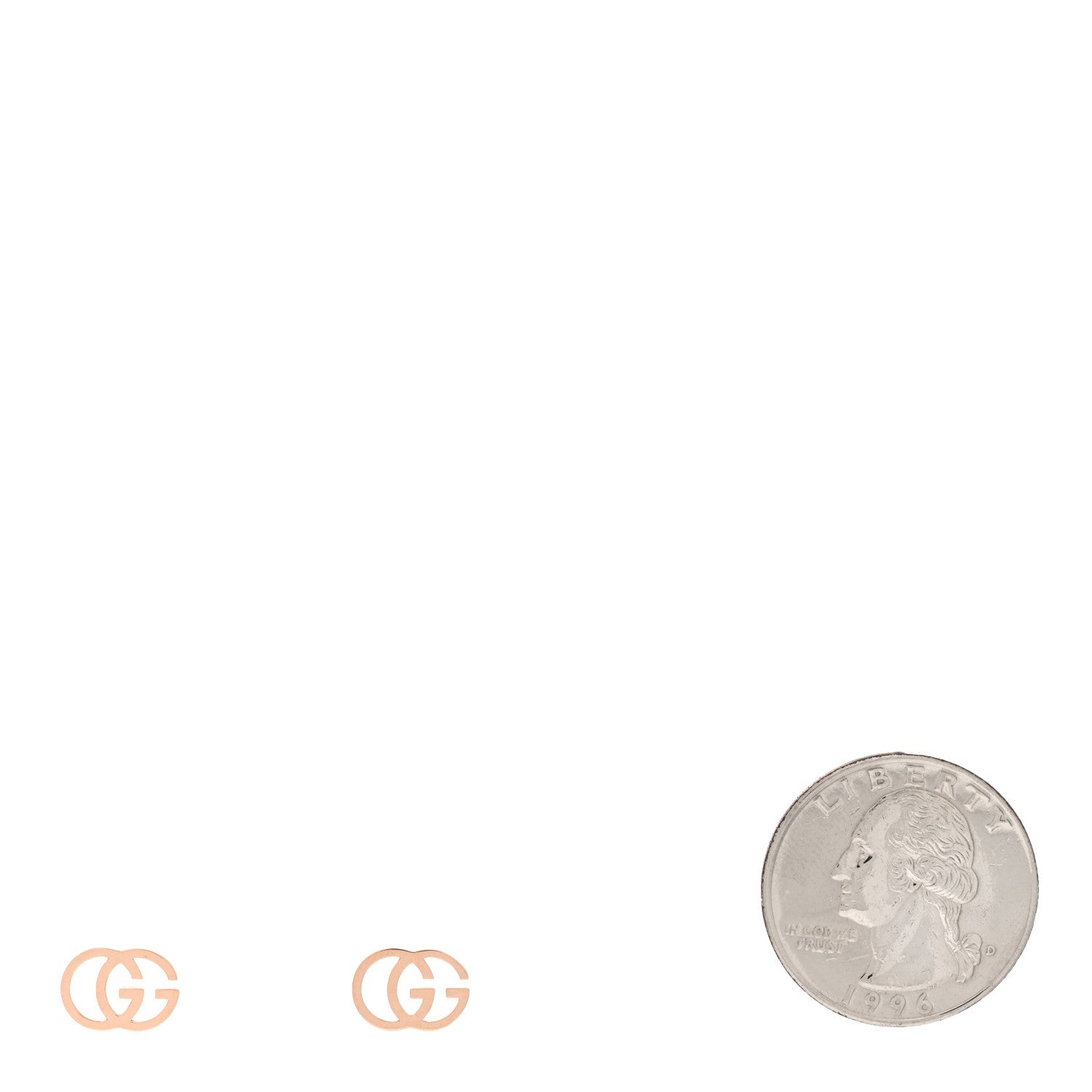 Gucci 18K Rose Gold GG Tissue Stud Earrings 2 of 4