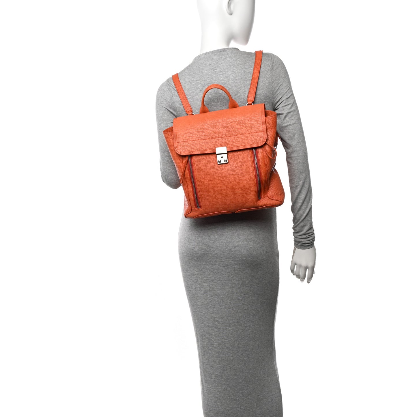 Textured Calfskin Pashli Backpack Orange