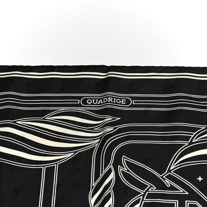 Hermes Silk Quadrige Au Fil Scarf 70 Black Creme 5 of 7
