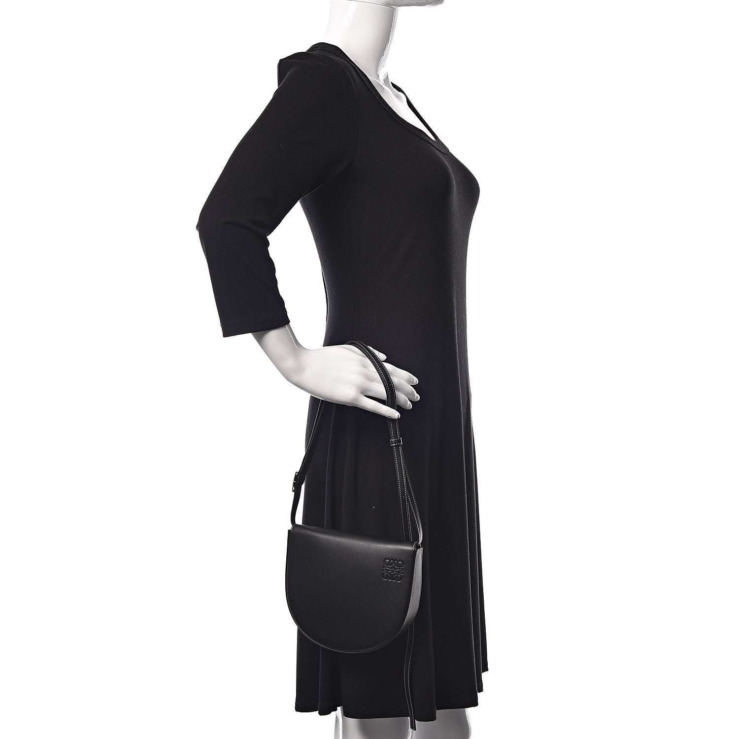 Loewe Smooth Calfskin Mini Heel Shoulder Bag Black 2 of 10