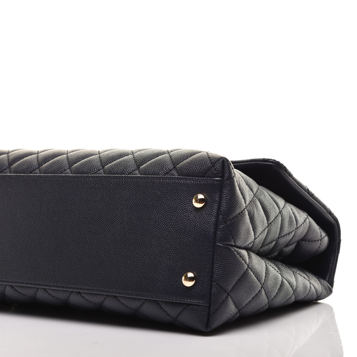 Caviar Quilted Medium Coco Handle Flap Navy Blue