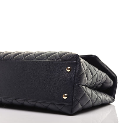 Chanel Caviar Quilted Medium Coco Handle Flap Navy Blue 8 of 9