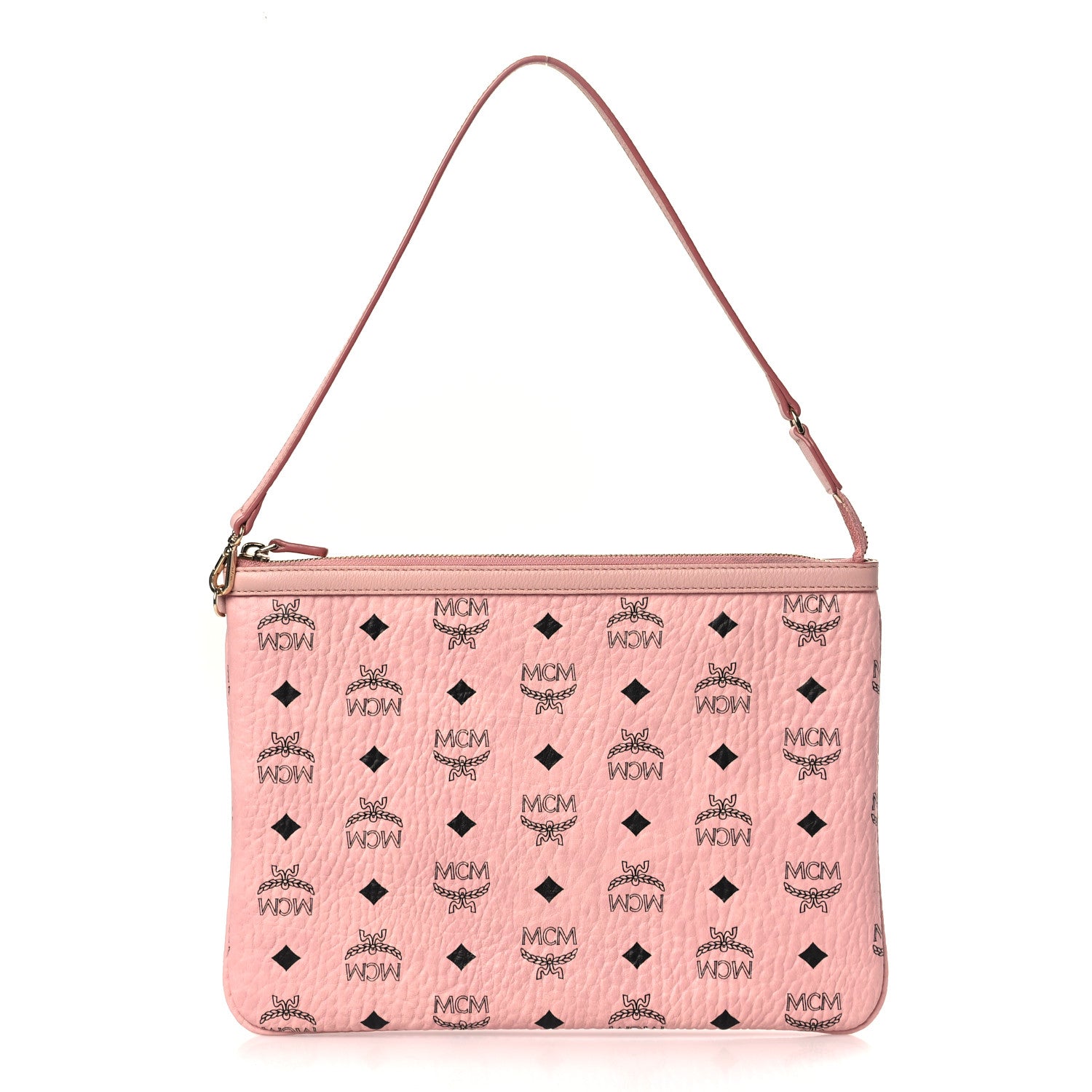 MCM Visetos Liz Shopper Tote Pouch Light Pink 1 of 10