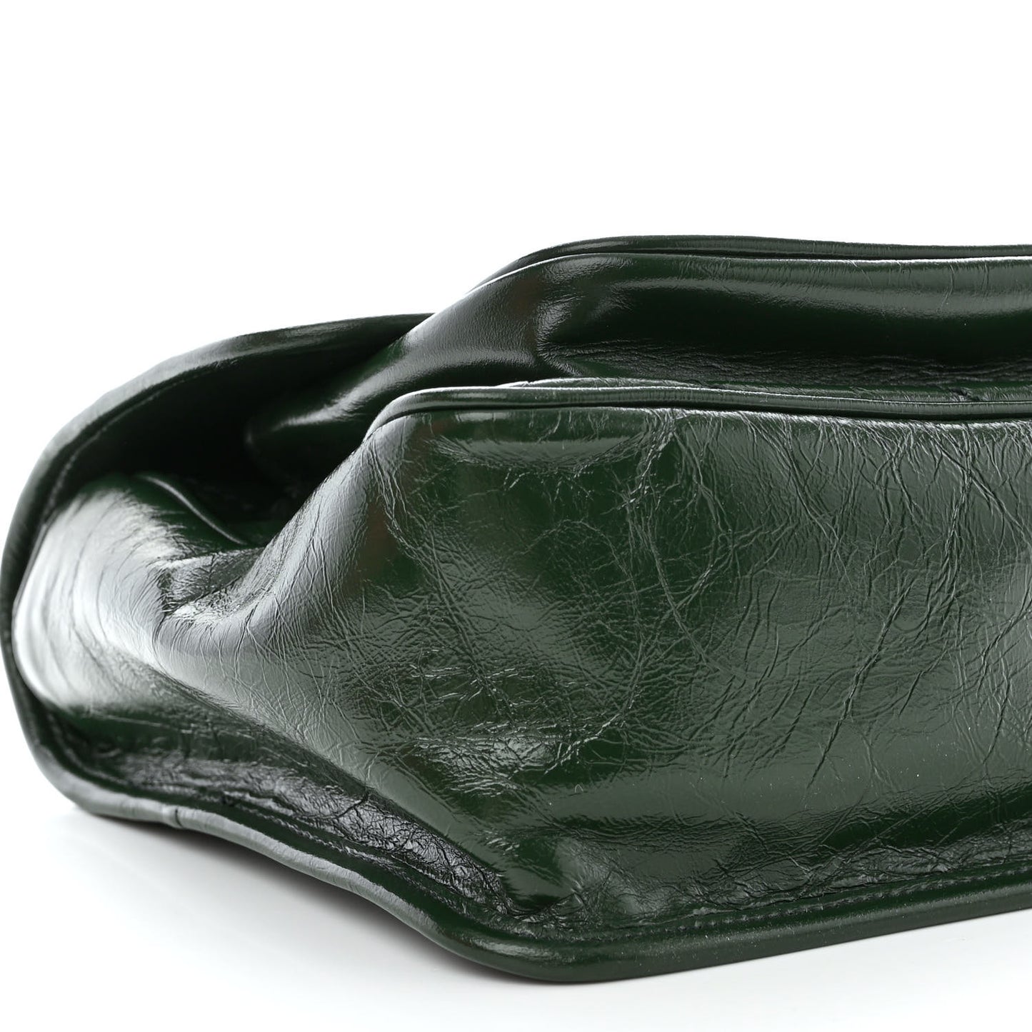 Crinkled Calfskin Matelasse Monogram Medium Niki Chain Satchel Military Olive
