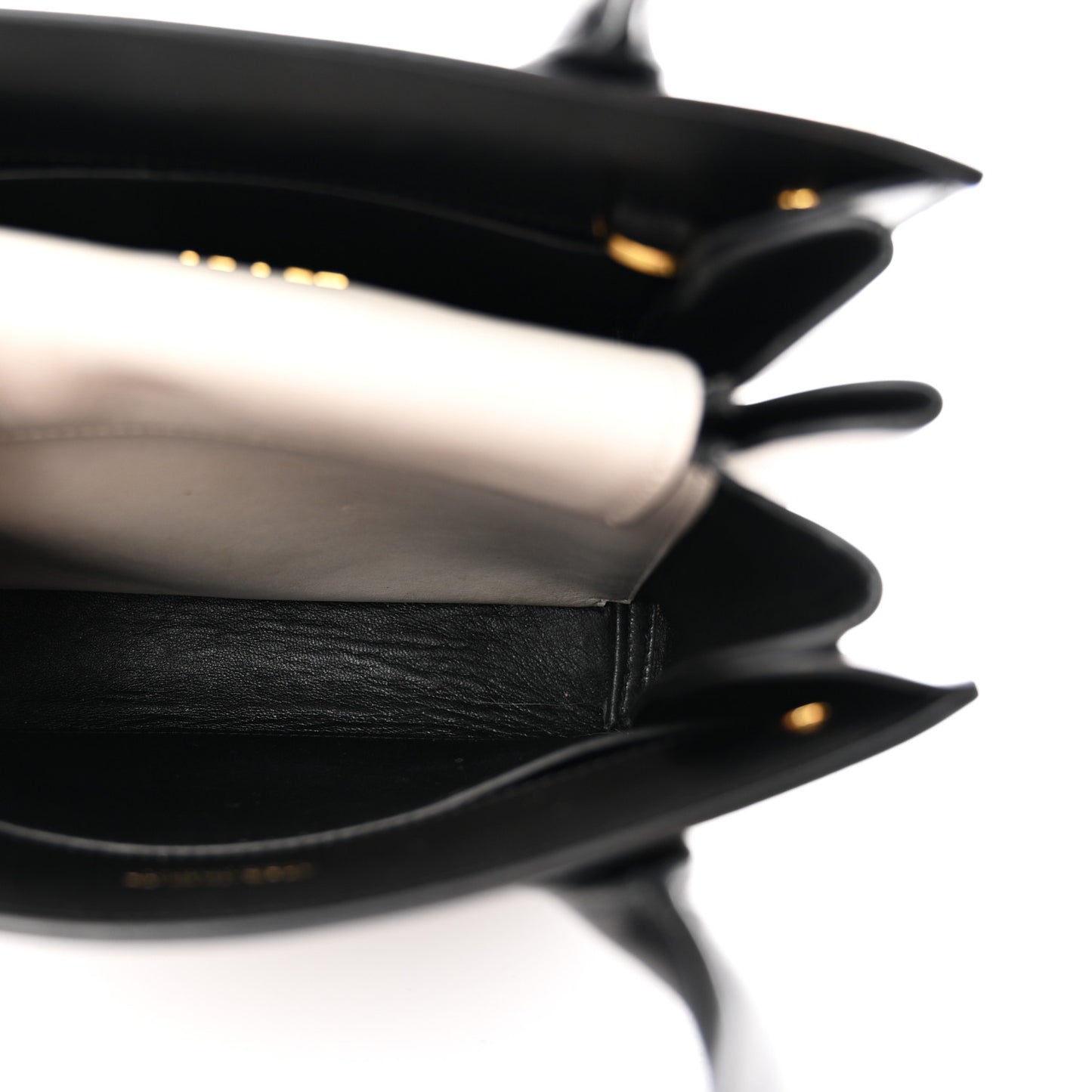 Saffiano City Calfskin Mini Bibliothèque Top Handle Black White