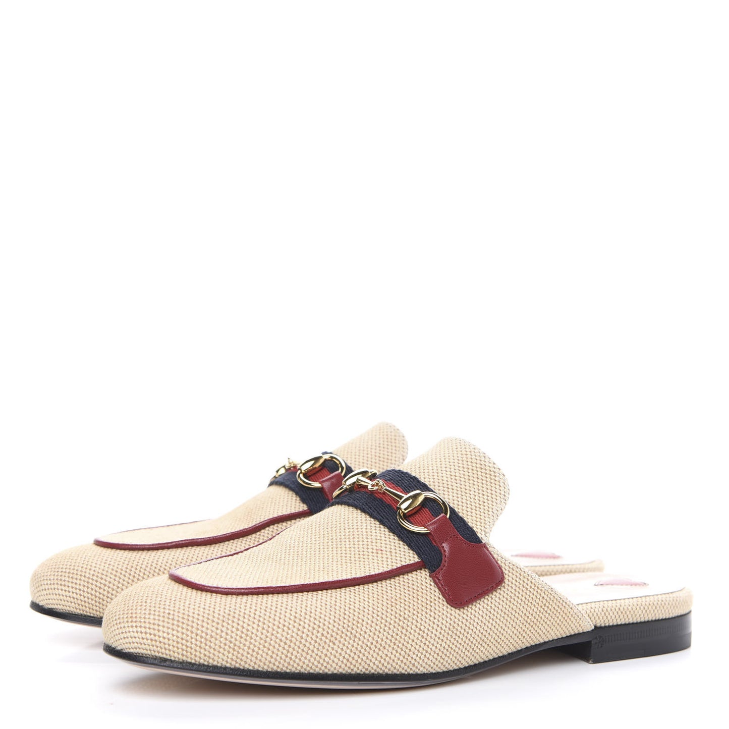 Canvas Vintage Charlotte Web Princetown Slippers 36 Sand Cuir