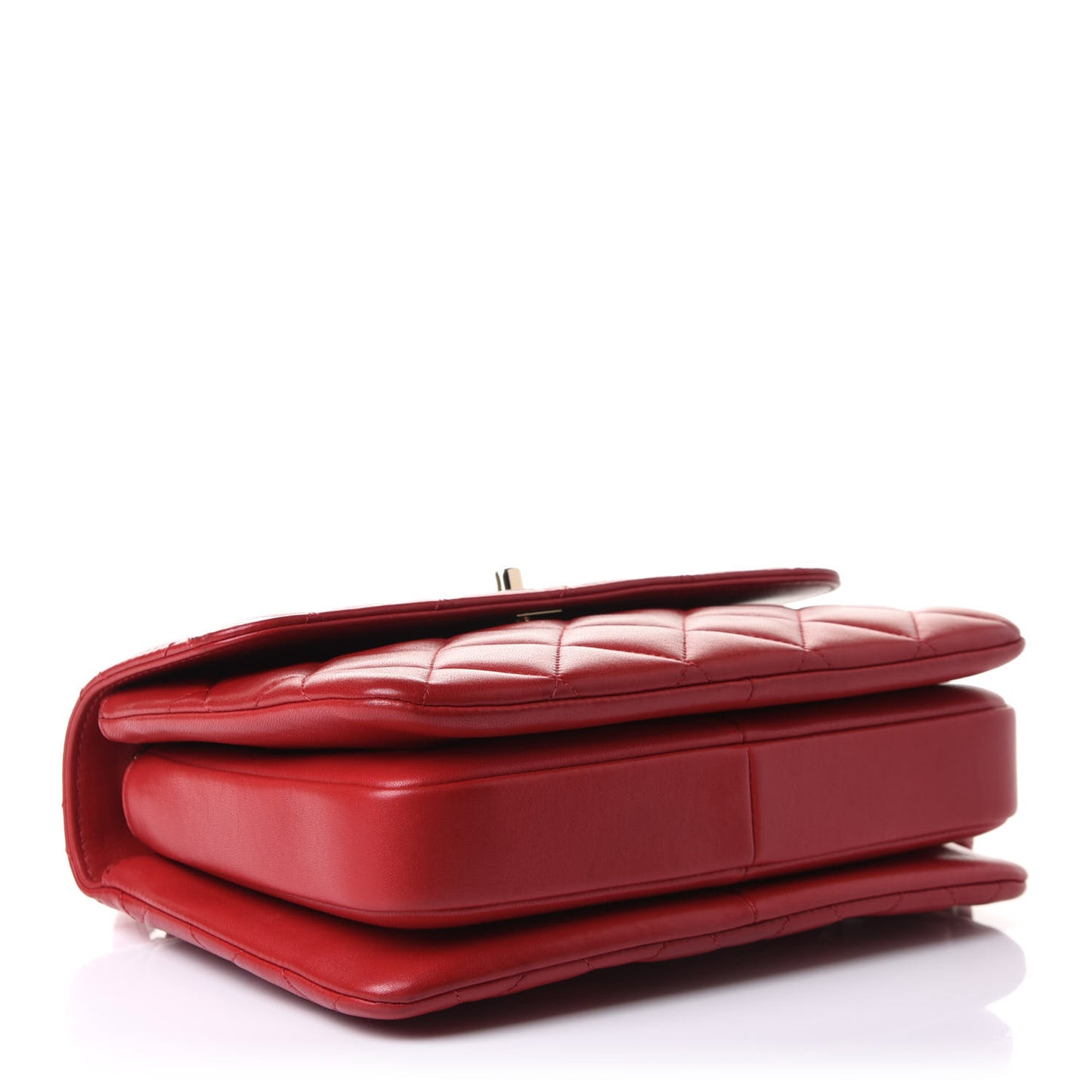 Lambskin Quilted Small Trendy CC Flap Dual Handle Bag Red