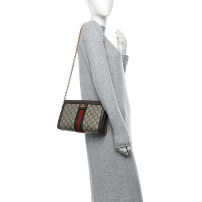 Gucci GG Supreme Monogram Web Small Ophidia Chain Shoulder Bag Brown 2 of 10