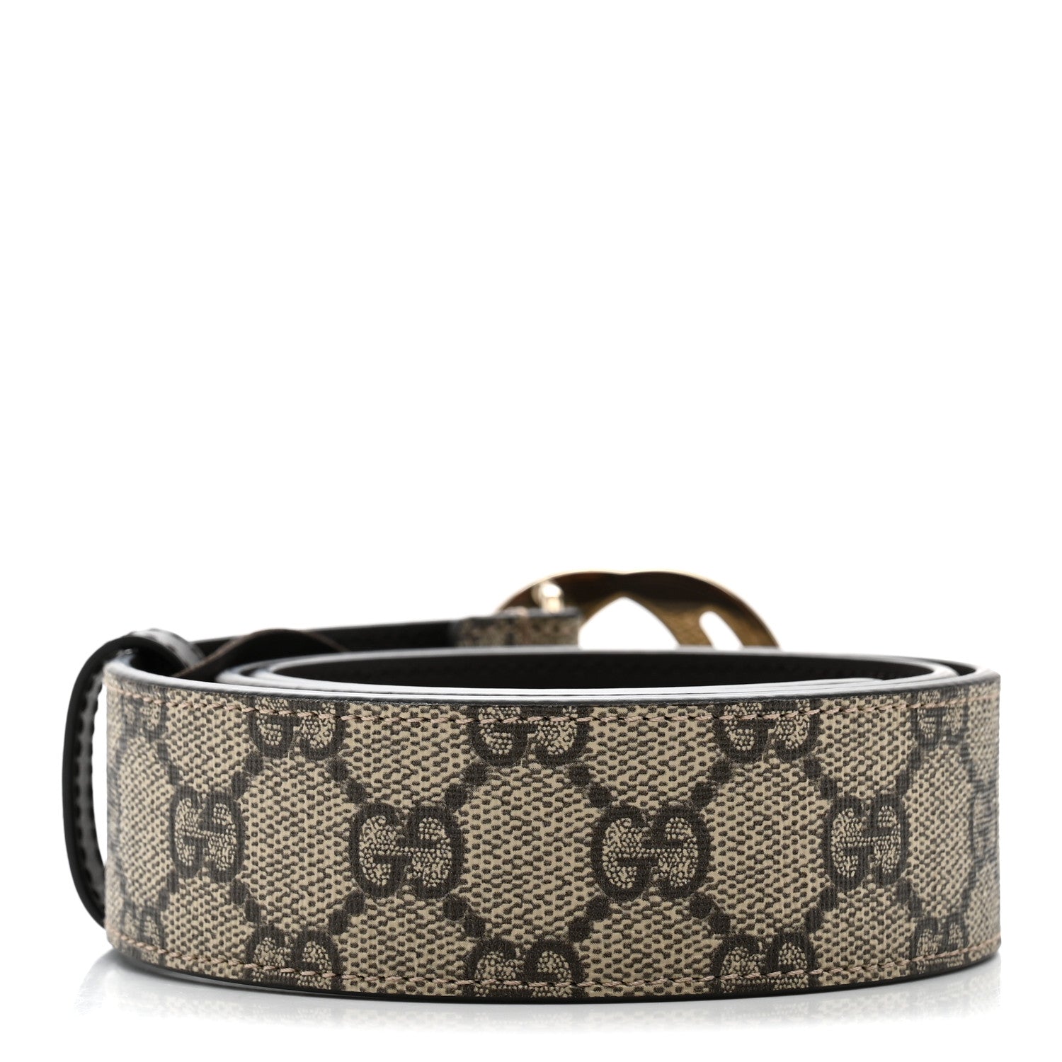 Gucci GG Supreme Monogram Interlocking G 37mm Belt 75 30 Beige Ebony 2 of 5