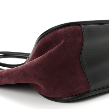 Proenza Schouler Calfskin Suede Ruched Tote Black Chocolate Plum 9 of 10