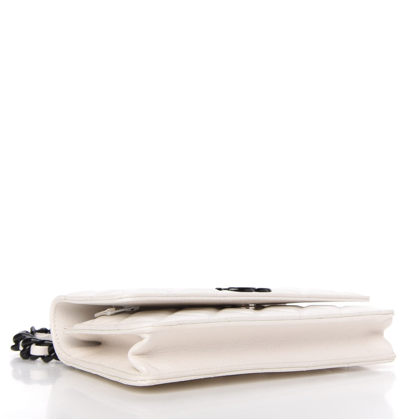 Caviar Quilted My Everything Wallet On Chain WOC White