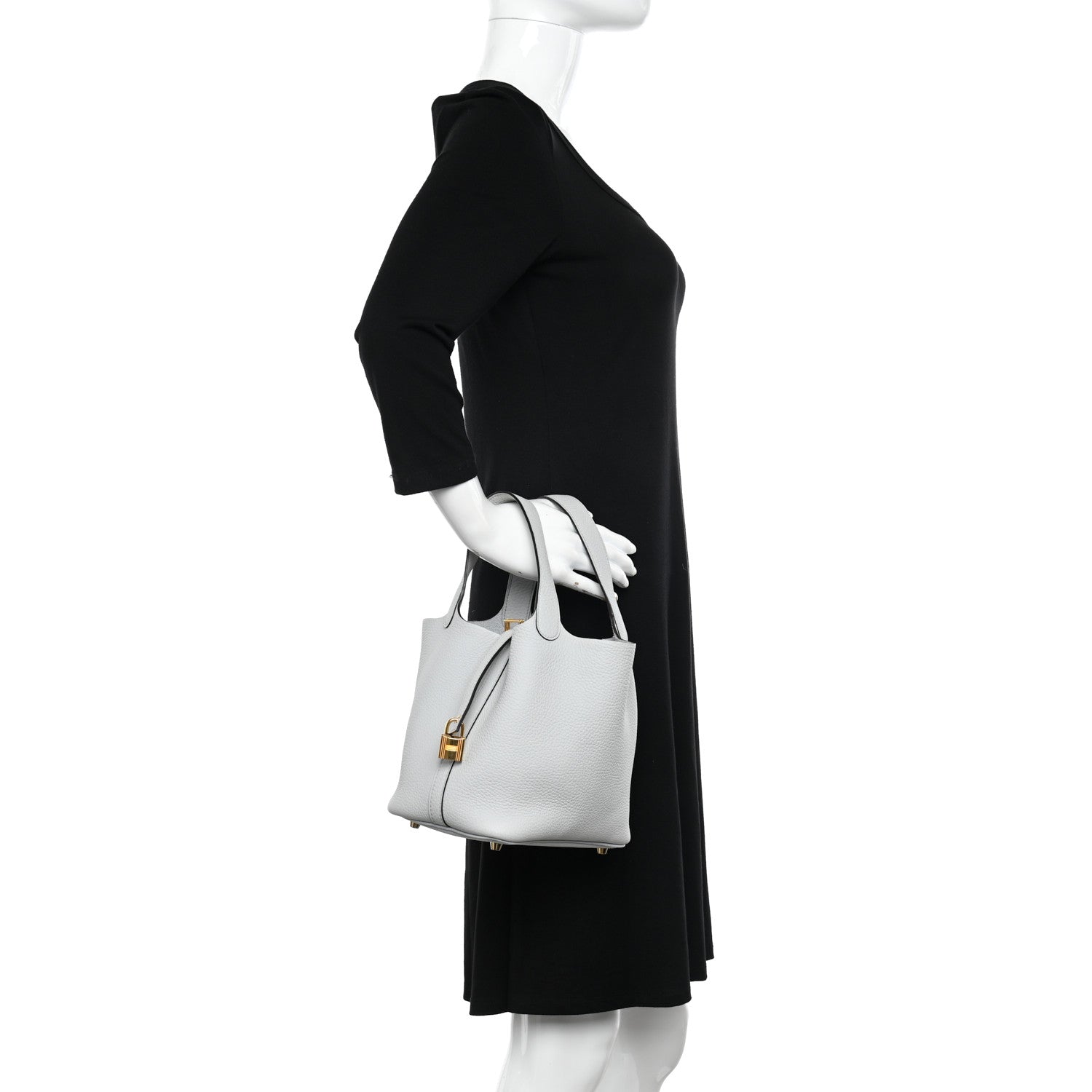 Hermes Taurillon Clemence Picotin Lock 18 PM Bleu Pale 2 of 11