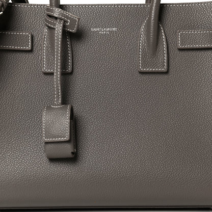 Saint Laurent Grained Calfskin Small Sac De Jour Fog 9 of 13