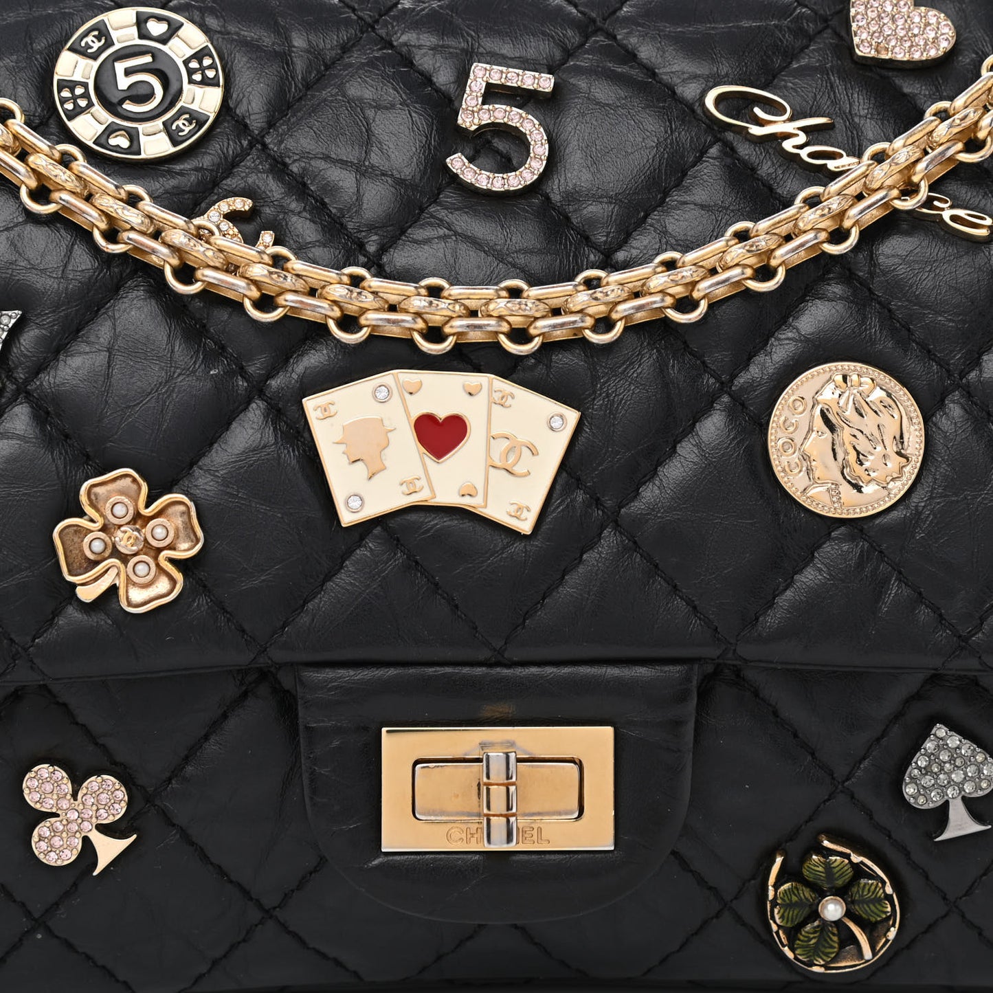 Aged Calfskin Quilted Casino 2.55 Reissue 225 Flap Black