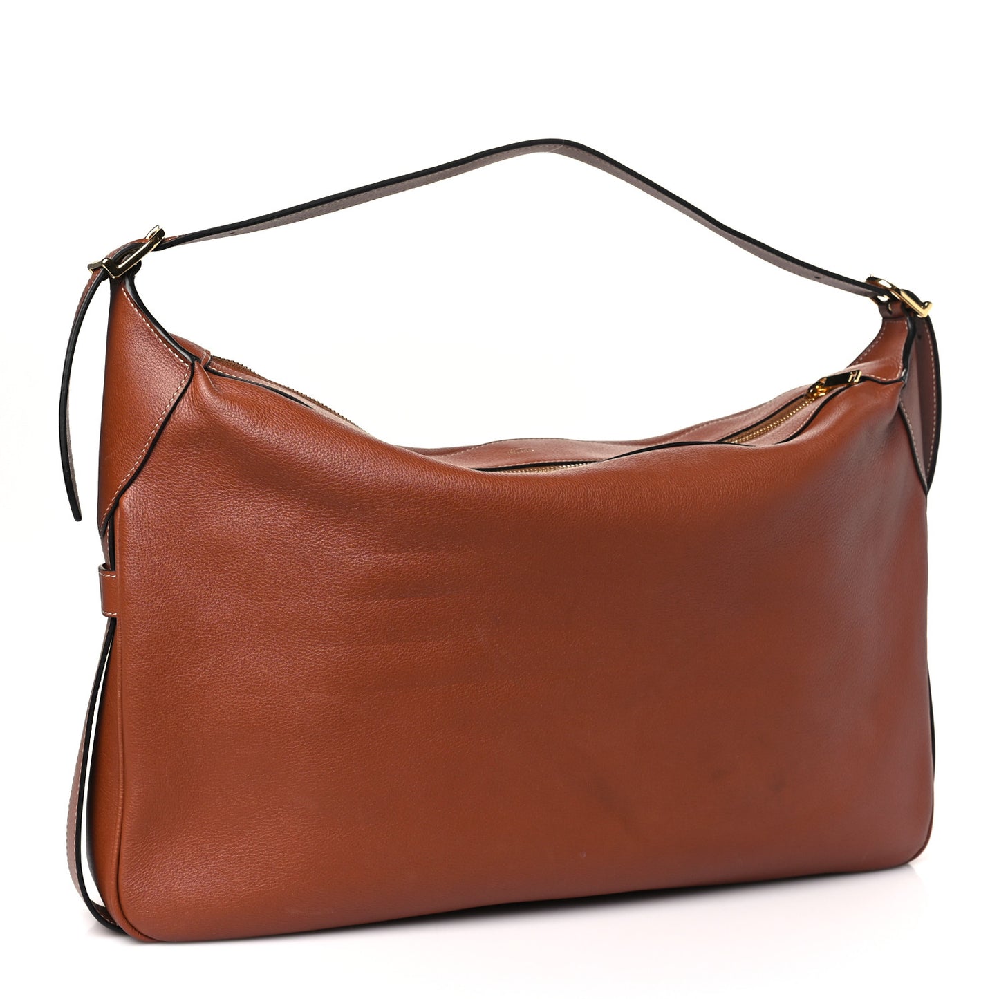 Supple Calfskin Large Romy Shoulder Bag Tan
