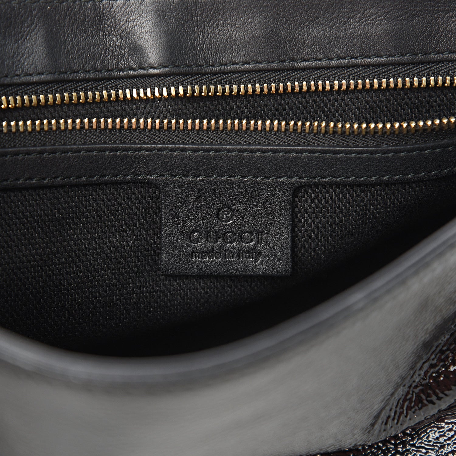 Gucci Patent Medium Soho Flap Crossbody Black 7 of 17