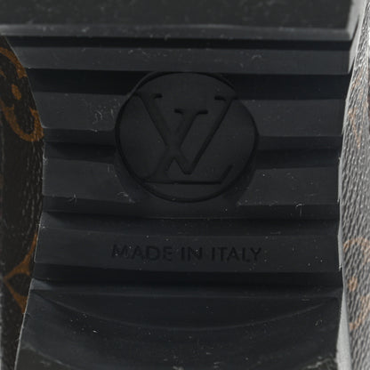 Louis Vuitton Suede Calfskin Monogram Laureate Platform Desert Boots 39 Black 8 of 11