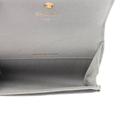 Chanel Caviar Quilted Boy Flap Card Holder Grey 5 of 9