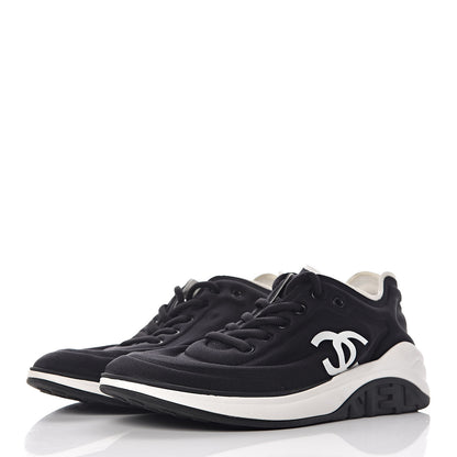 Chanel Lycra Womens CC Sneakers 40 Black 3 of 11