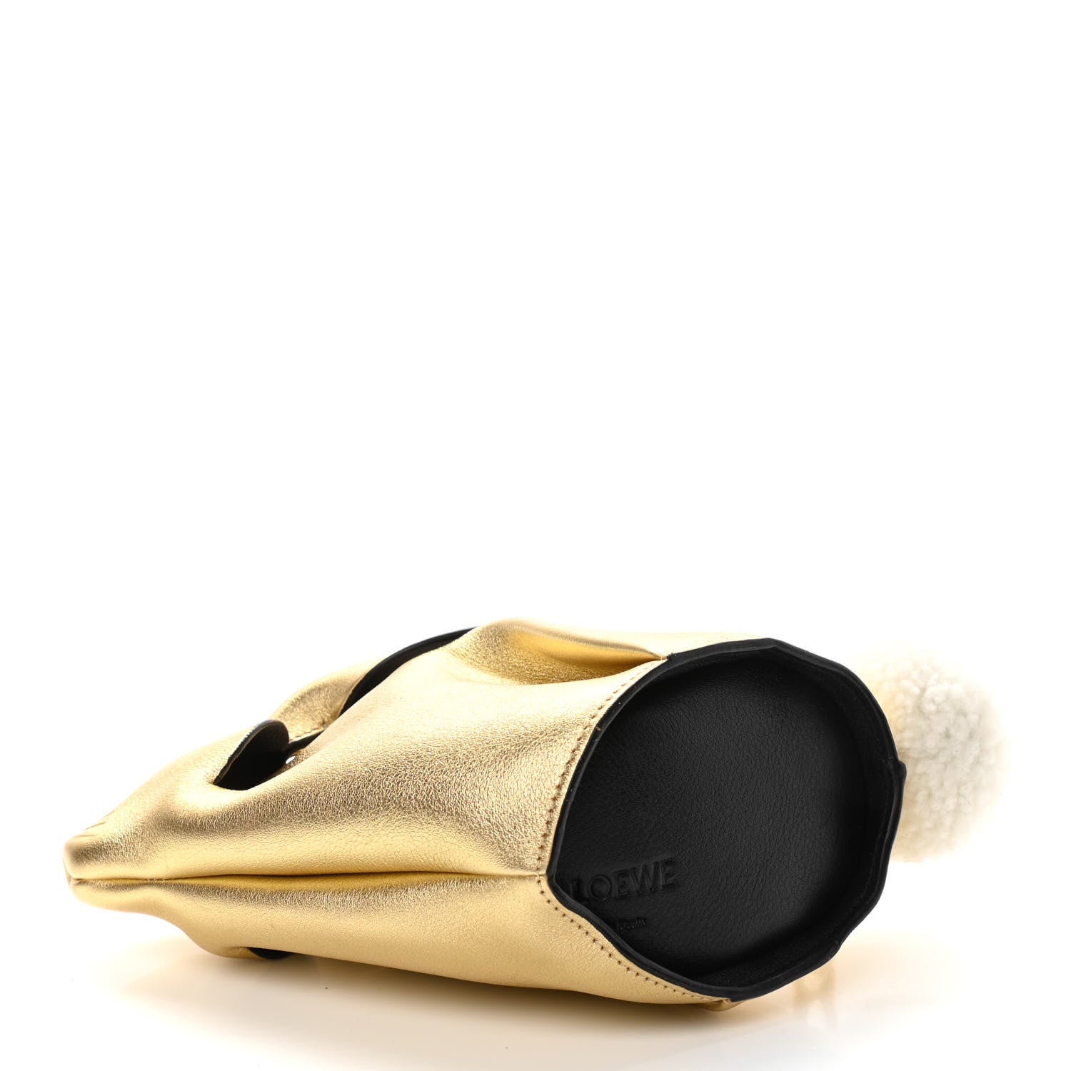 Loewe Metallic Calfskin Bunny Shoulder Bag Gold 4 of 10